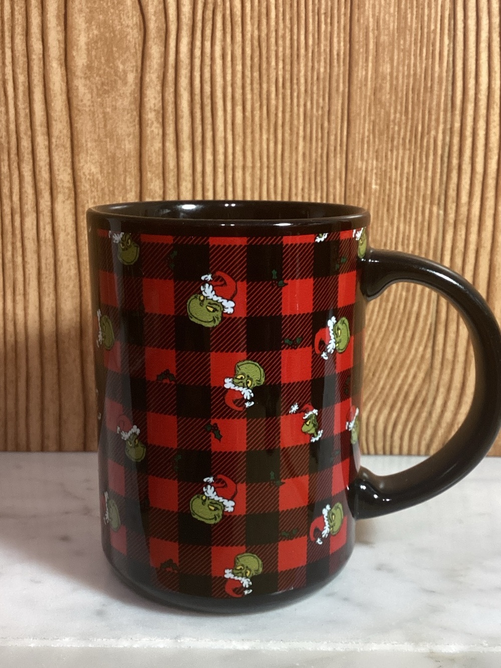Buffalo Plaid Grinch Face Mug